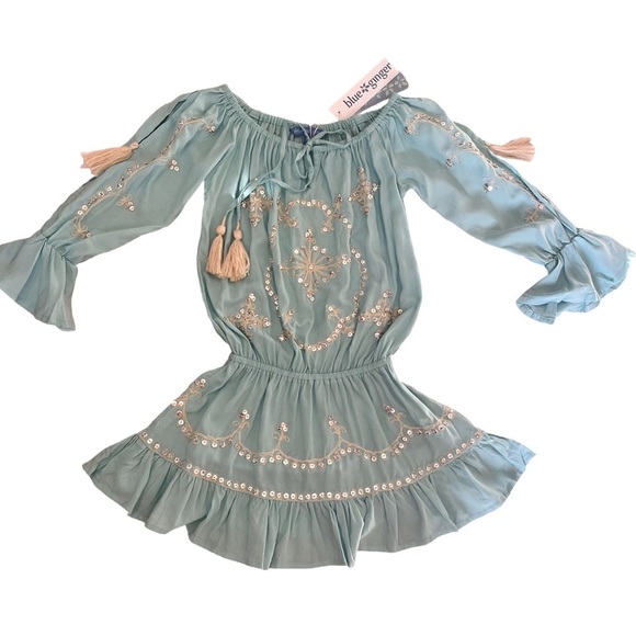 NEW! Blue Ginger Sequined Cover Up Dress - Picture 1 of 11